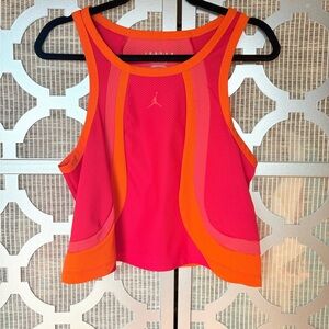 Jordan Orange and Red Crop Tank Top Sleeveless